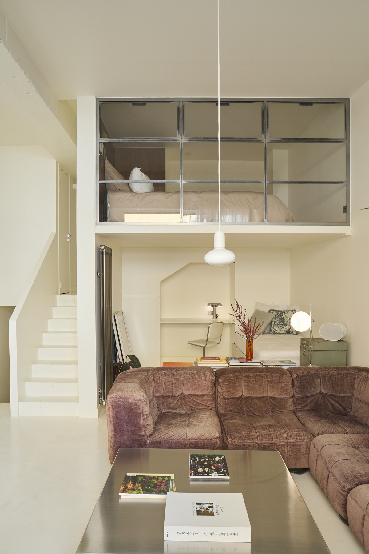 Séjour avec mezzanine et verrière — chantier Turquetil